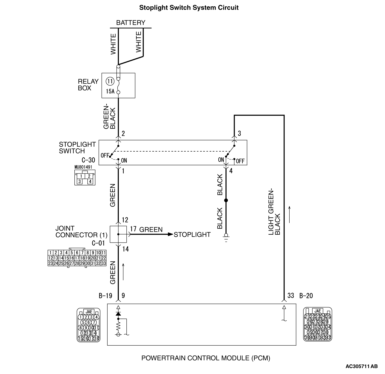 17 DTC 22 STOPLIGHT SWITCH SYSTEM